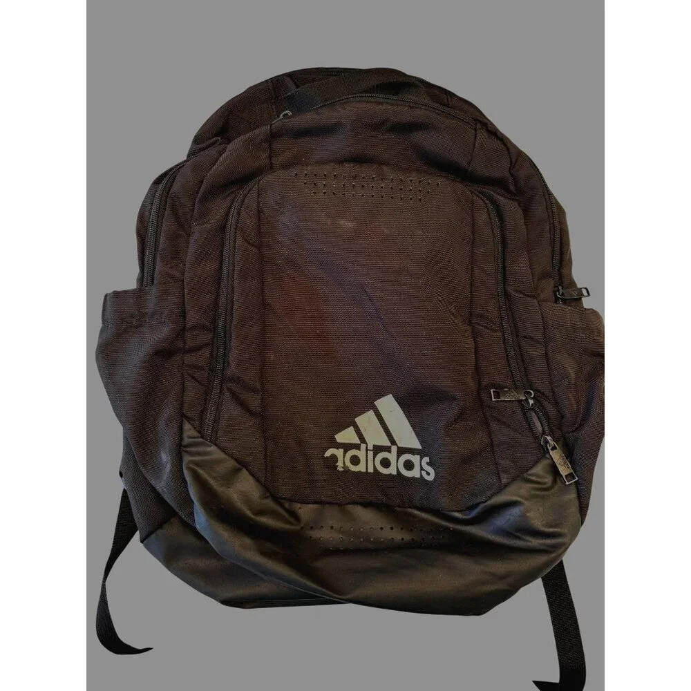 Adidas Defender Black Backpack 4 Ouside Zipper Pockets Water Bottle Pocket